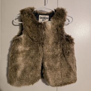 OshKosh B'gosh Toddler Faux Fur Vest in Light Brown